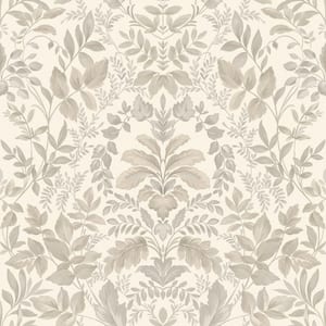 Leaf Damask Beige Non-Pasted Wallpaper (Covers 56 sq. ft.)