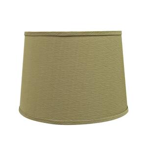 Hampton Bay Mix and Match 14 in. Dia x 10 in. H Burlap Round Table Lamp ...