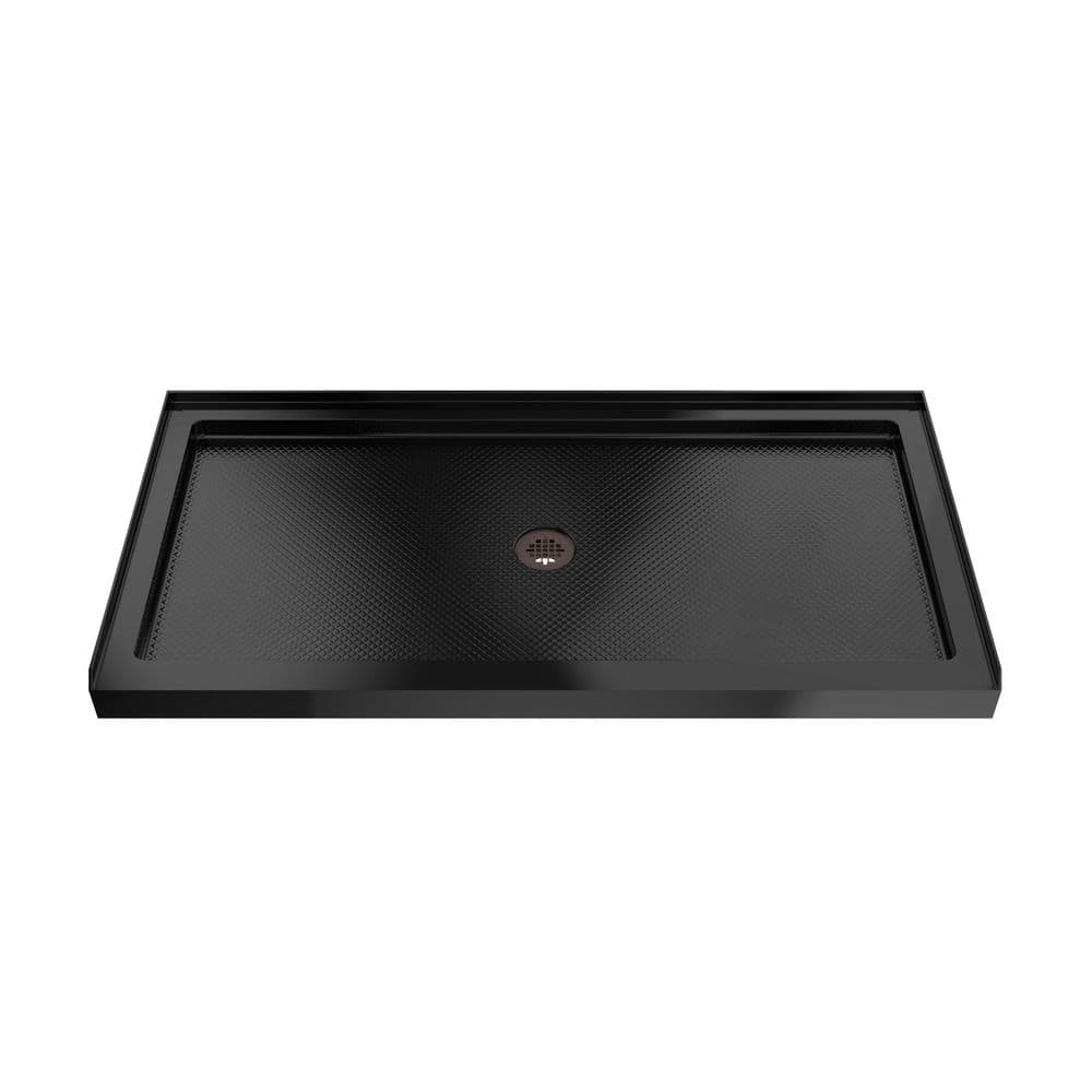 SlimLine 48 in. L x 36 in. W Alcove Rectangular Black Shower Pan Base with 2 in Round Center Drain in Oil Rubbed Bronze price history on PriceWatchPro