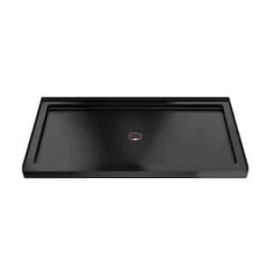SlimLine 60 in. L x 36 in. W Alcove Rectangular Black Shower Pan Base with 2 in. Round Center Drain in Oil Rubbed Bronze