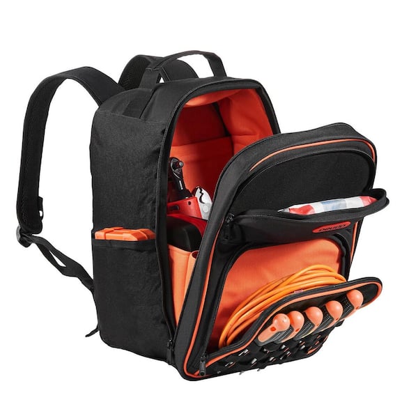 Tool Backpack, 49 Pockets, Heavy-duty Tools Storage Organizer Work Bags with Laptop Compartment and Fabric Base