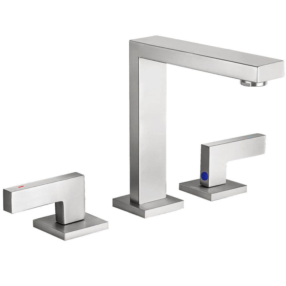 2 Handles 8 in. Widespread Bathroom Faucet 3-Hole Sink Faucet in Brushed Nickel price history on PriceWatchPro