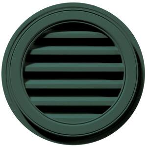 18 in. x 18 in. Round Green Plastic Weather Resistant Gable Louver Vent
