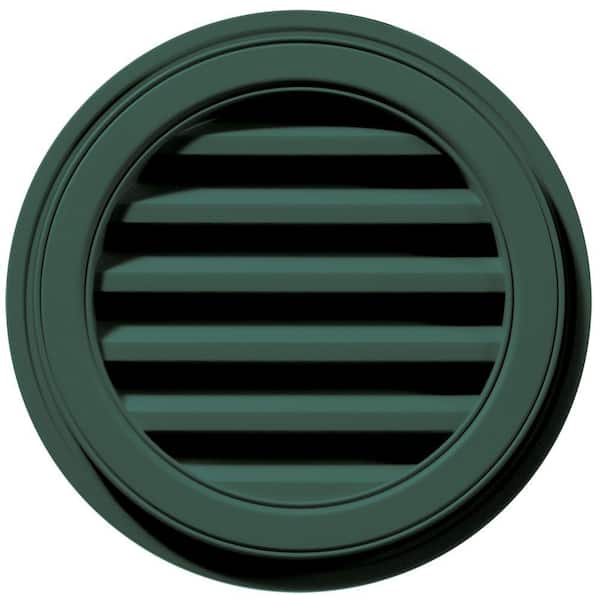 Builders Edge 18 in. x 18 in. Round Green Plastic Weather Resistant Gable Louver Vent