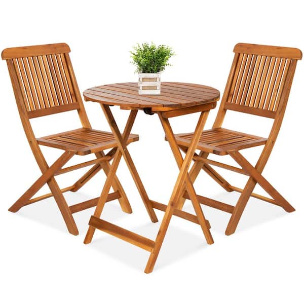 Best Choice Products 3-Piece Wood Outdoor Bistro Set