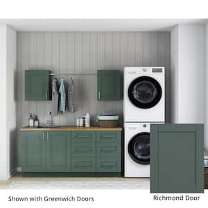 Richmond Aspen Green Plywood Shaker Stock Ready to Assemble Kitchen-Laundry Cabinet Kit 24 in. W. x 79 in. x 72 in.