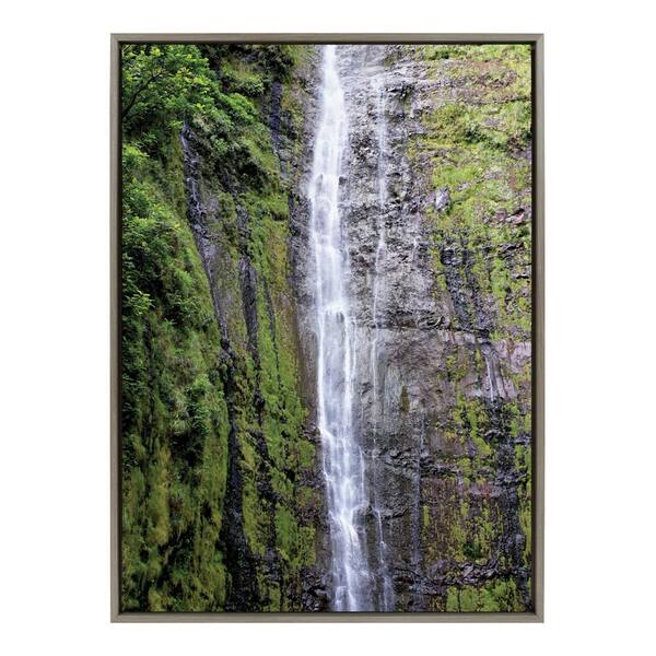 Kate and Laurel Sylvie 28 in. x 38 in. Coastal Framed Canvas Wall Art