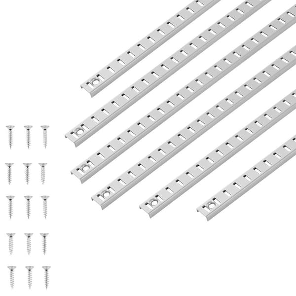 Shelf Pilaster, 36 in. L, 8 Pack, Adjustable Shelf Brackets Stainless Steel Mortise Mount Pilaster Strip Standards