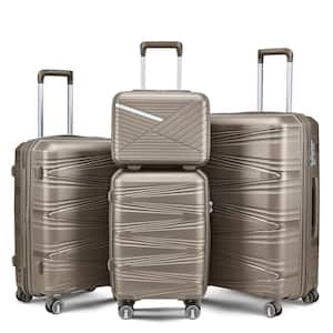 4-Piece Champagne Security and Convenience Luggage Set