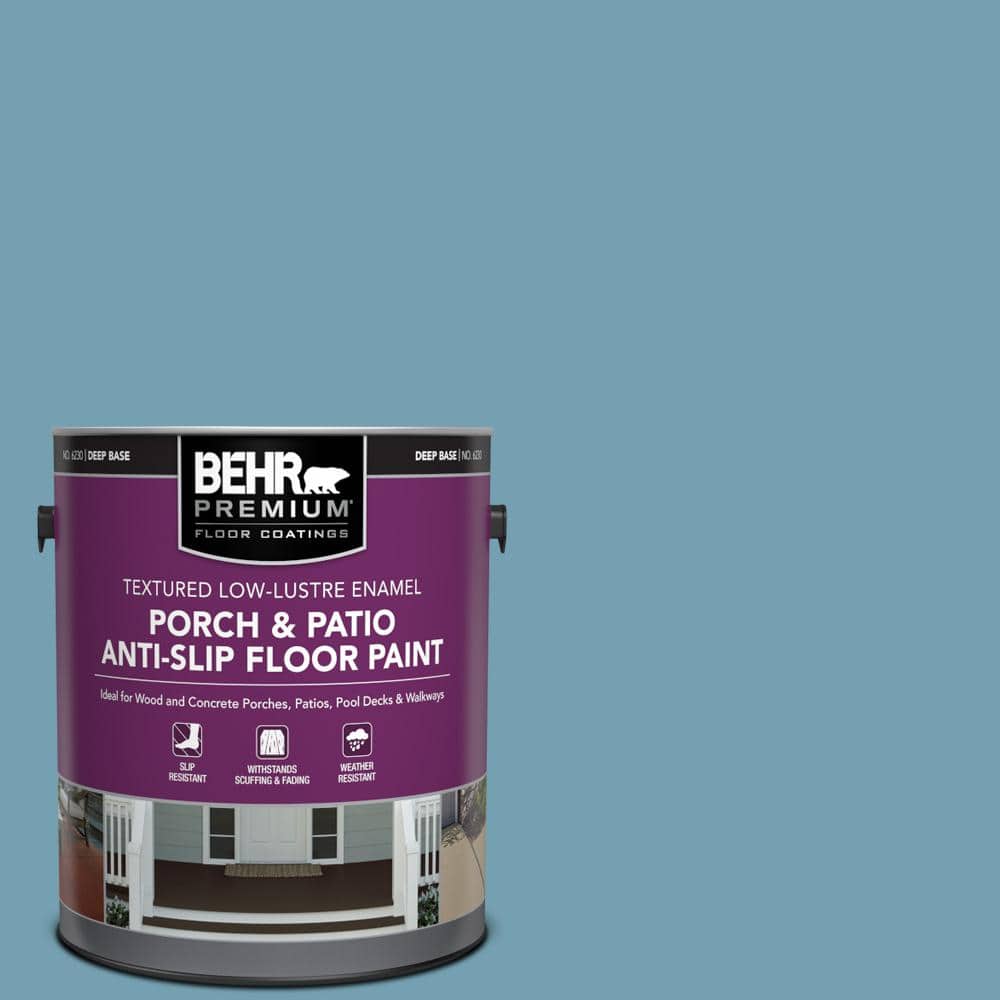 1 gal. #S480-4 Saga Blue Textured Low-Lustre Enamel Interior/Exterior Porch and Patio Anti-Slip Floor Paint price history on PriceWatchPro