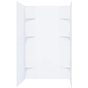 Durawall 40 in. x 60 in. x 71-1/2 in. 5-Piece Easy Up Adhesive Alcove Shower Surround in White