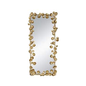 31 in. W x 61 in. H Full Length Mirror with Golden Leaf Accents, Floor Miiror for Living Room Bedroom