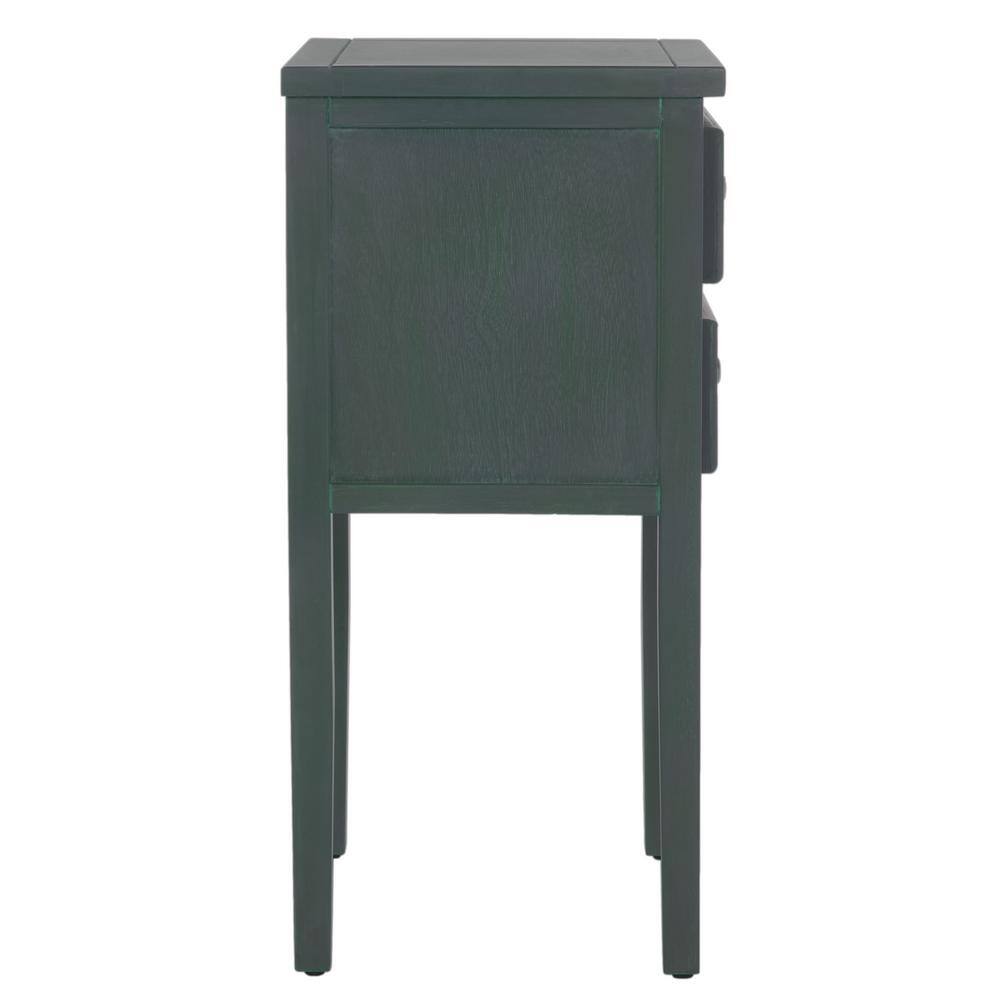 Transitional Blue-Gray Wood and Metal Accent Table with Storage