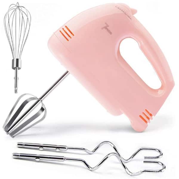 Electric Hand Mixer, 7-Speed 180W Handheld Mixer with 5 Stainless Steel Accessories, Turbo Boost and Eject Button, Pink