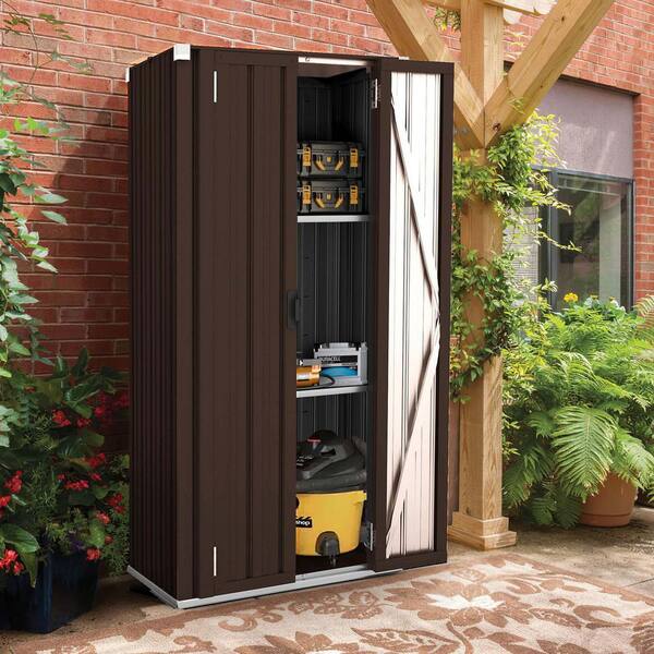 Zeus & Ruta 2.5 ft. W x 1.8 ft. D Metal Storage Shed with 2-Doors