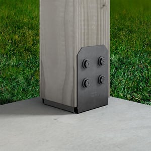 Outdoor Accents Avant Collection ZMAX, Black Powder-Coated Post Base for 8x8 Actual Rough Lumber
