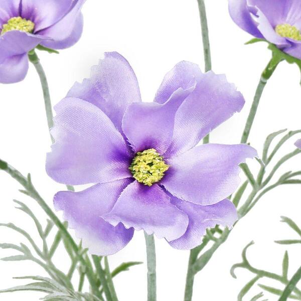 LIVING LUXURY 24 in. Purple Artificial Cosmos Flower Stem Spray