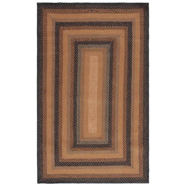 SAFAVIEH Braided Natural Sage 3 ft. x 5 ft. Border Striped Area Rug