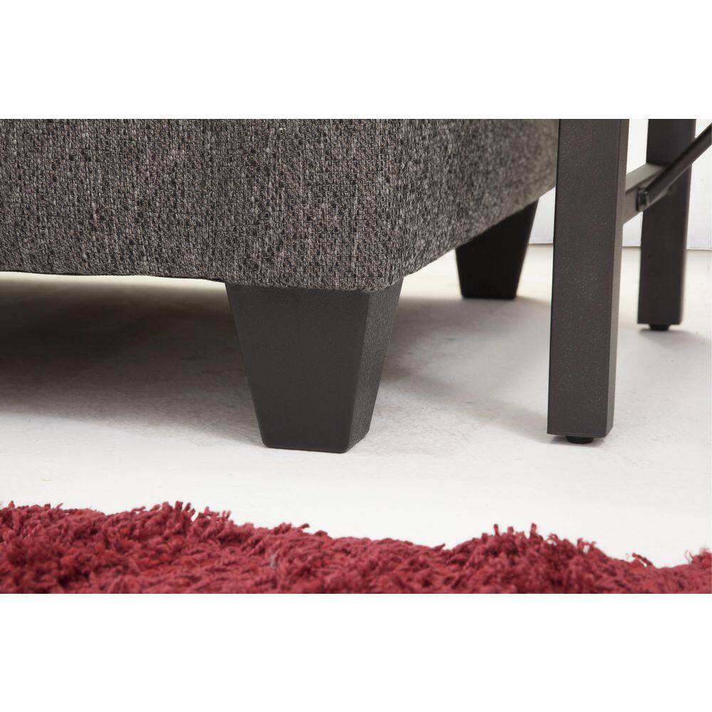 Charcoal Gray Track Arm Loveseat with Accent Pillows