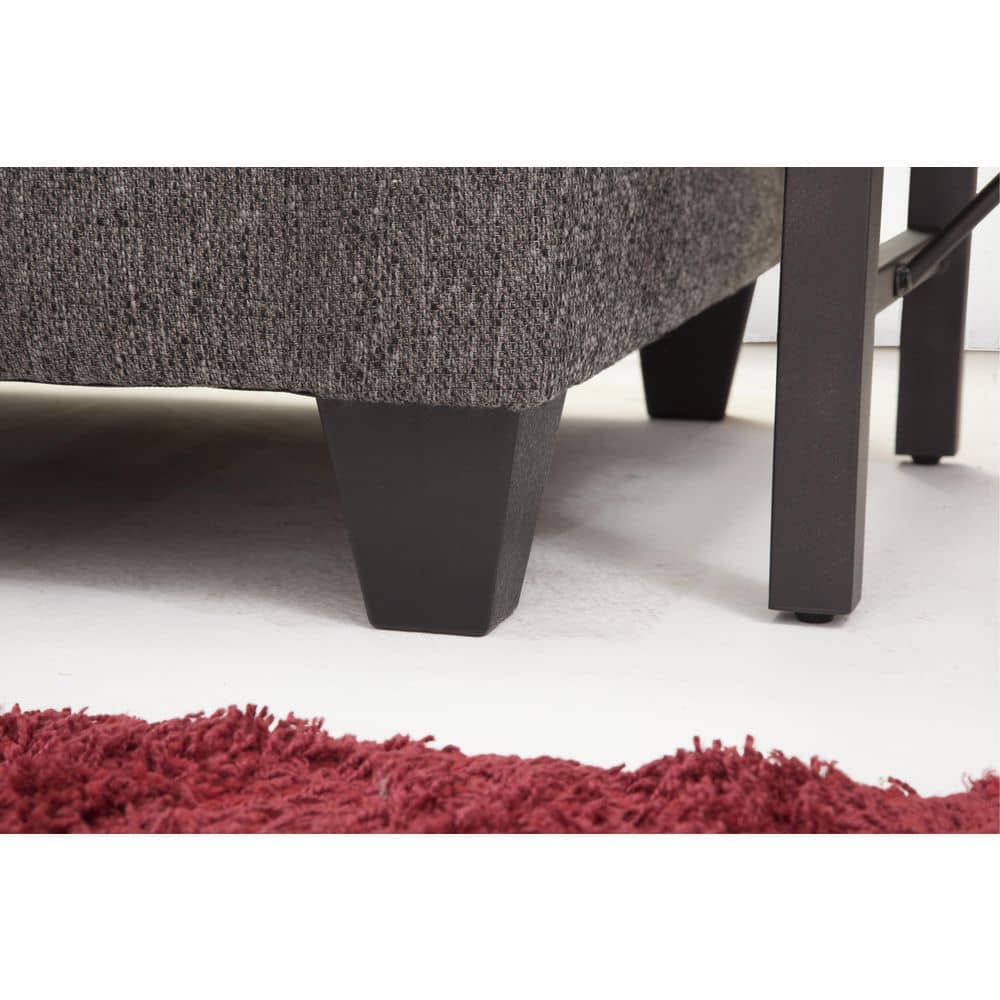 Charcoal Gray Linen Track Arm Sofa with Pillow Back