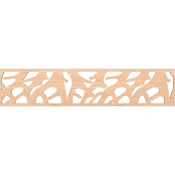 Ekena Millwork Manton Fretwork 0.25 in. D x 46.75 in. W x 10 in. L Red Oak Wood Panel Moulding