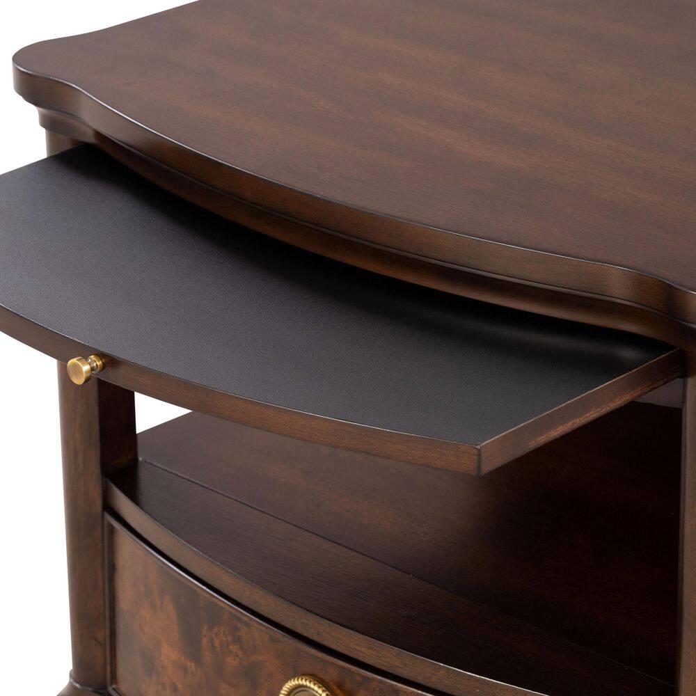 Whitney 24 in. Dark Cherry Rectangular Wood Top End Table with LED and Pull Out Tray - thumbnail 10