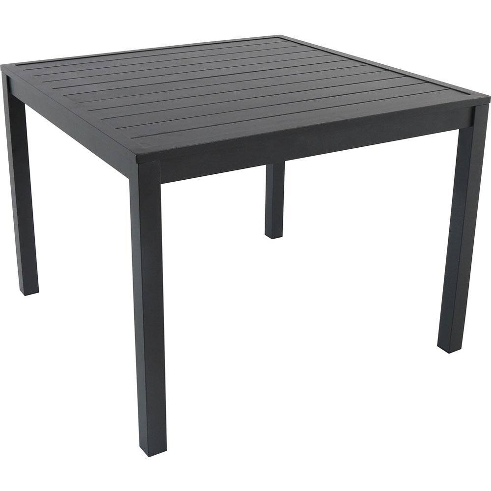 Naples Gray Aluminum 5-Piece Outdoor Dining Set with Padded Sling Chairs