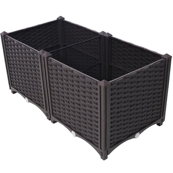 Elevated Garden Bed, 31.5 in. L x 15.7 in. W x 14.7 in. H Plastic Raised Planter Box