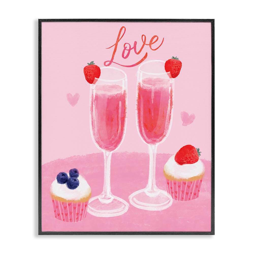 Valentine's Twin Champagne by Be Ni La Black Framed Food Giclee Art Print 20 in. x 16 in. price history on PriceWatchPro