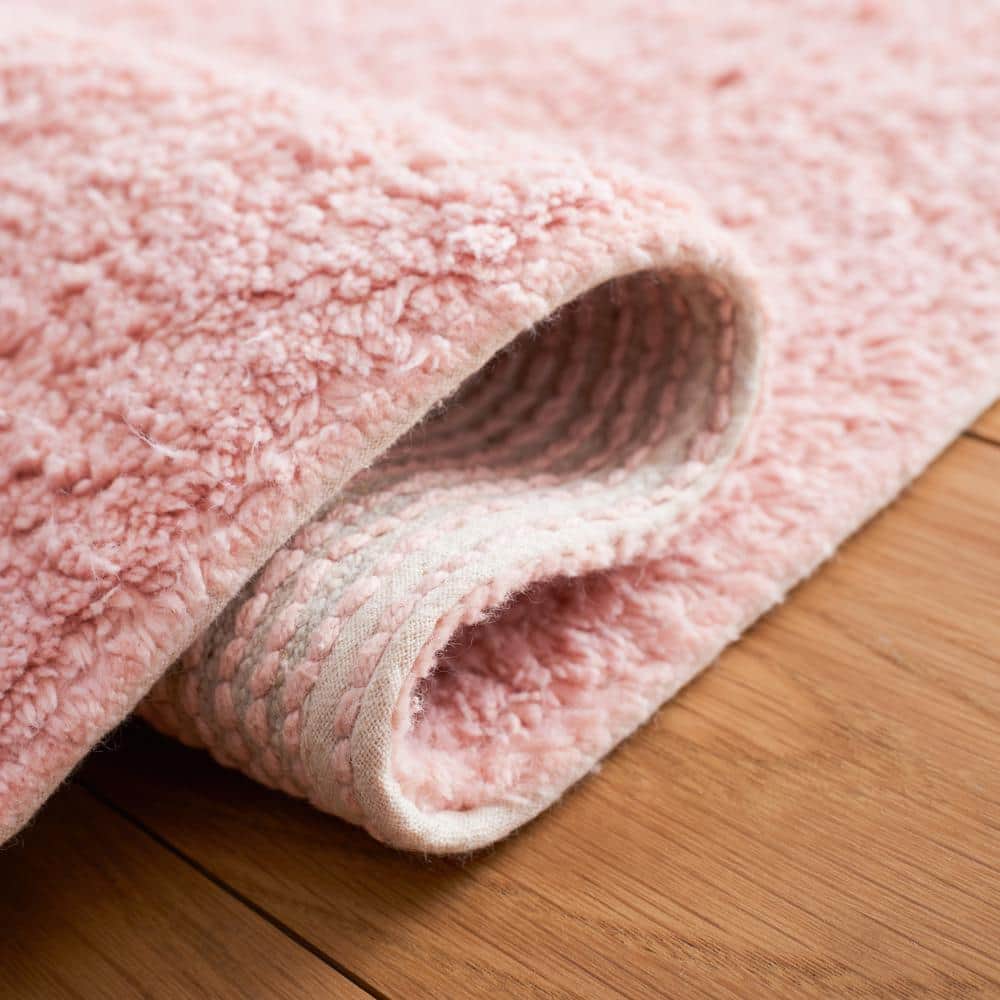 Handmade Pink and Ivory Cotton Reversible 4' x 6' Rug