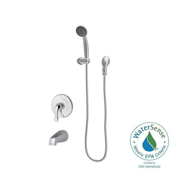 Symmons Unity Single Handle 1-Spray Tub and Shower Faucet with 2.0 GPM in Polished Chrome (Valve Included)