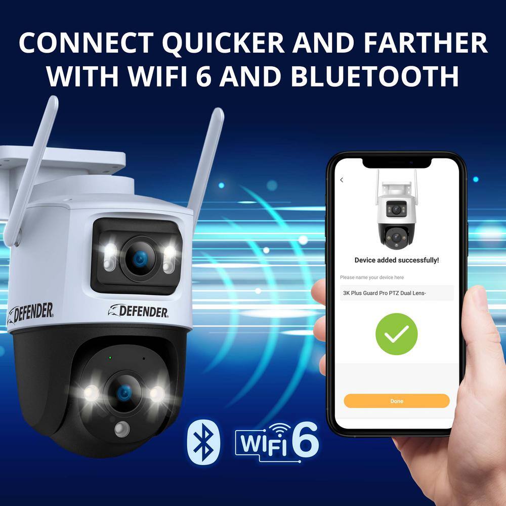 AI POWERED Guard Pro 3K PLUS Dual Lens PTZ Wi-Fi 6 Plug-in Security Camera
