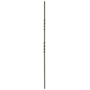 44 in. x 1/2 in. Flat Black Double Twist Hollow Iron Baluster