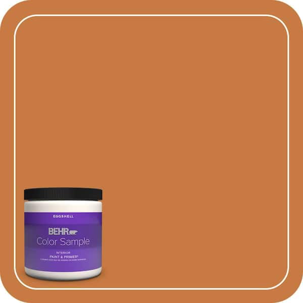 BEHR PREMIUM PLUS 8 oz. #M230-7 Rumba Orange Eggshell Enamel Interior Paint & Primer Color Sample