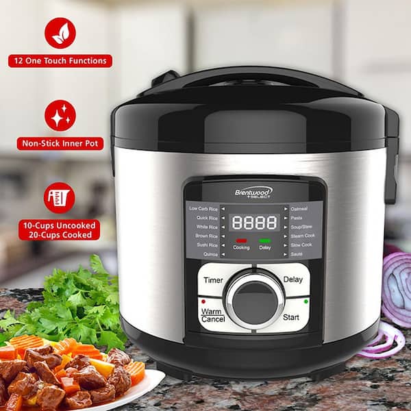 Brentwood 1.5 qt. Silver Slow Cooker in Stainless Steel with 3 Settings  985114318M - The Home Depot