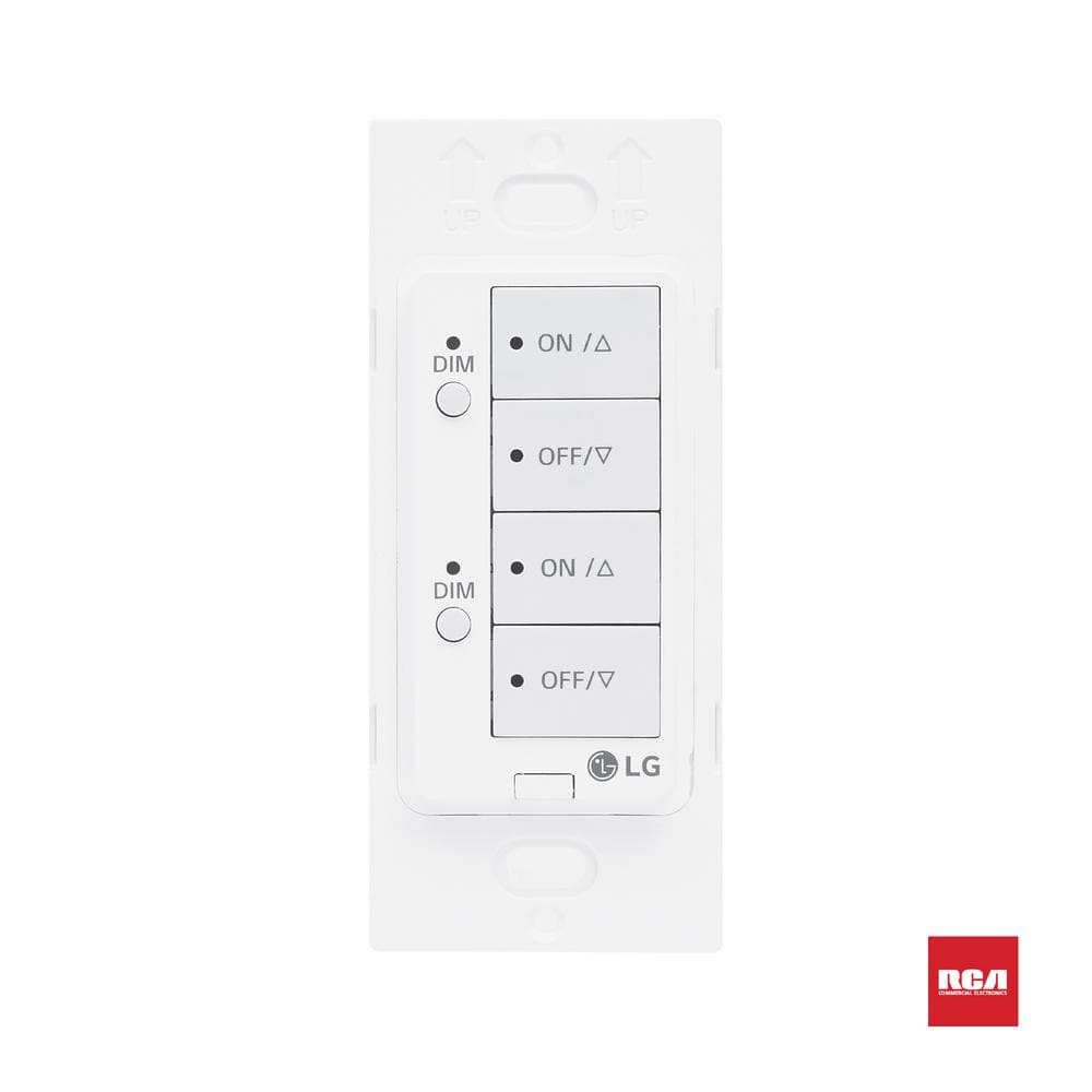 RCA Sensor Connect 4-Button Wireless Remote Scheduling LED Light Switch 2-Group, White -  LG-SWITCH-4B-AC