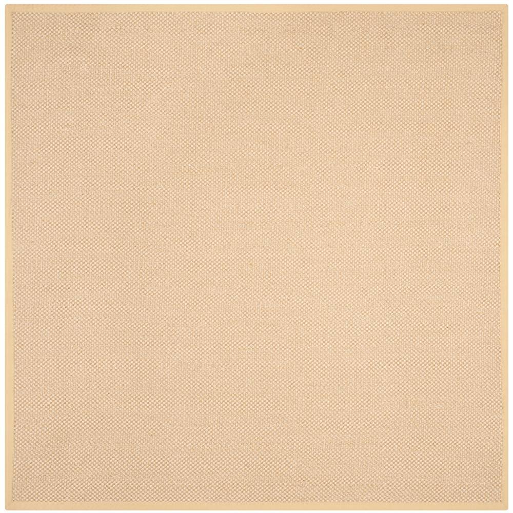 Maize and Wheat Sisal Square Area Rug with Non-Slip Backing