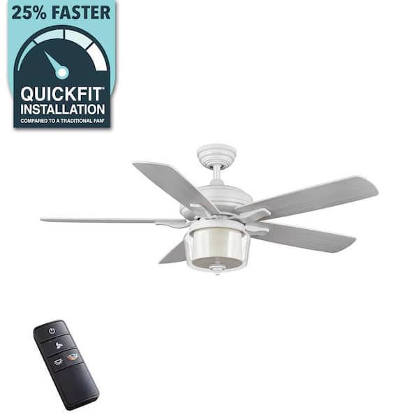 52 in. Arbeth Integrated LED Indoor Matte White Ceiling Fan with Remote and Light Kit