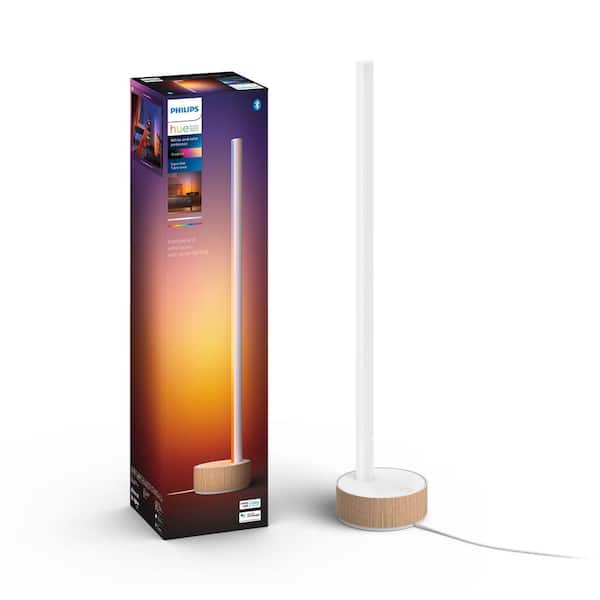 Philips Hue White Ambiance 1100 3個 Philips Hue Hue Signe Oak White Table Lamp 578203 - The Home Depot