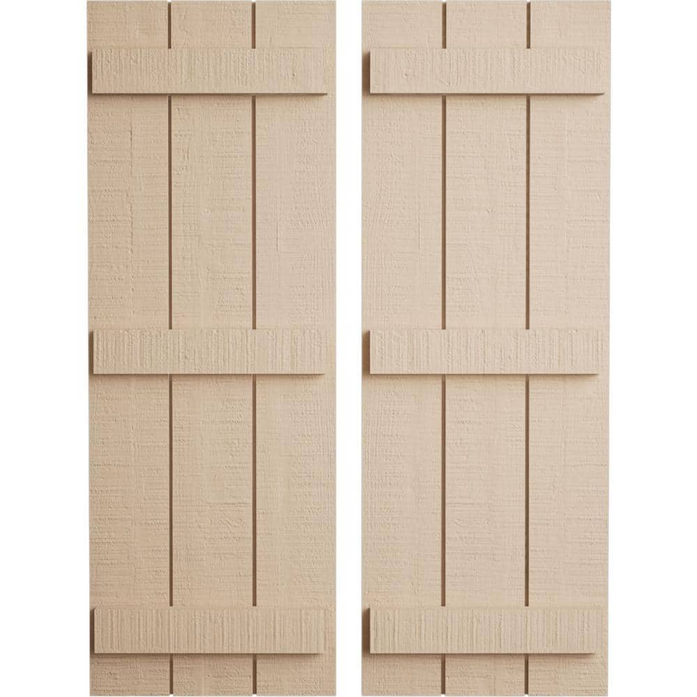 16.5 in. x 60 in. Timberthane Polyurethane 3-Board Joined Board-n-Batten Rough Cedar Faux Wood Shutters Pair price history on PriceWatchPro