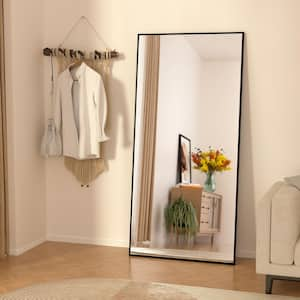 22 in. W x 65 in. H Oversized Rectangle Full Length Mirror Framed Black Wall Mounted/Standing Mirror large Floor Mirror