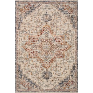 Sorrento Ivory/Fiesta 7 ft. 10 in. x 10 ft. 2 in. Oriental Fringe Area Rug