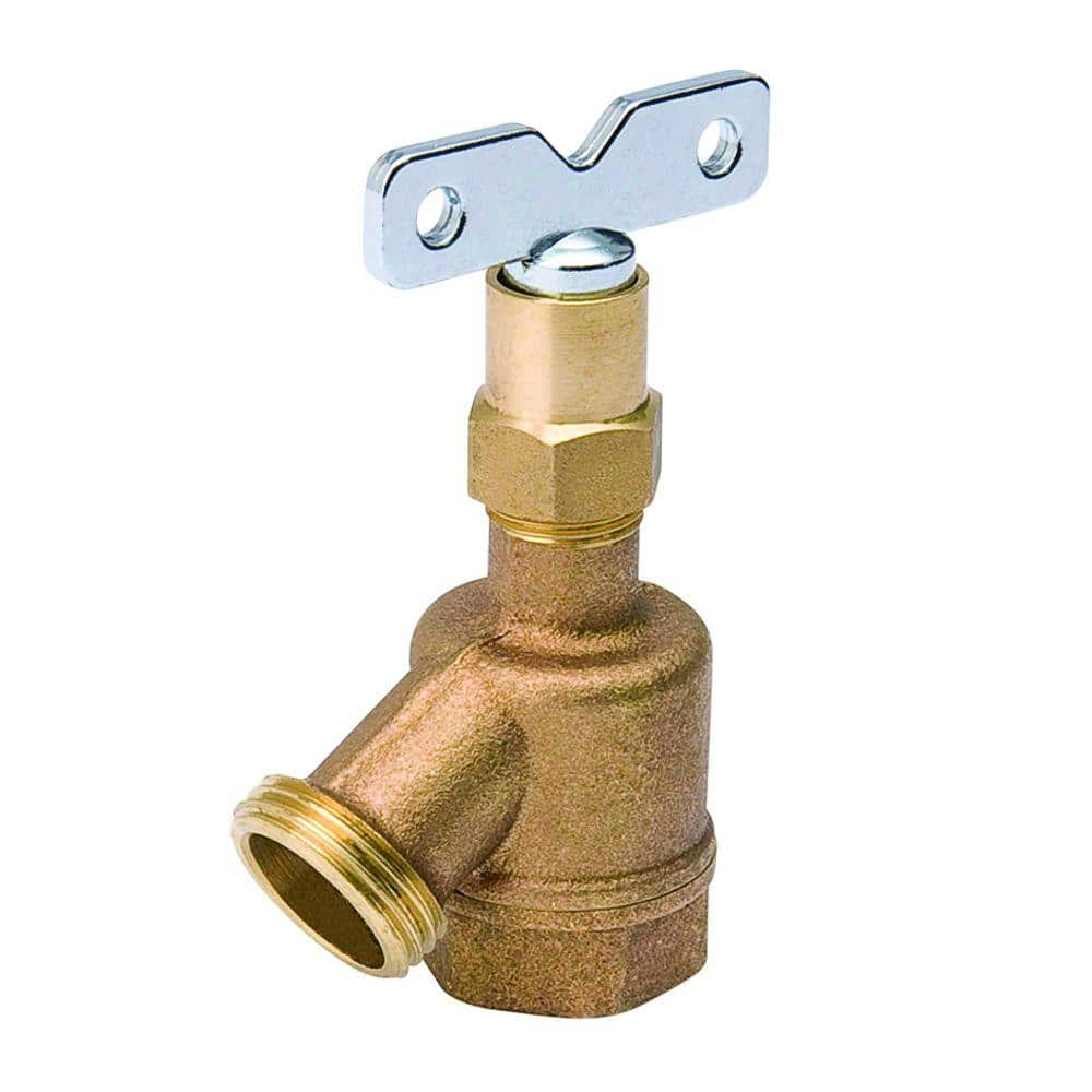 Everbilt 1 in. Brass Bent Nose Garden Hose Valve with Loose Key-108