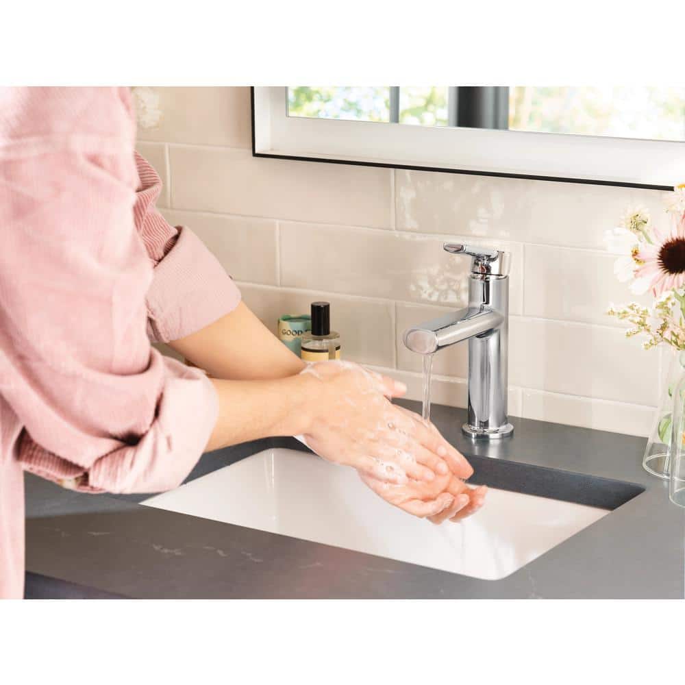 Meena Chrome Single-Handle Bathroom Faucet with Deckplate