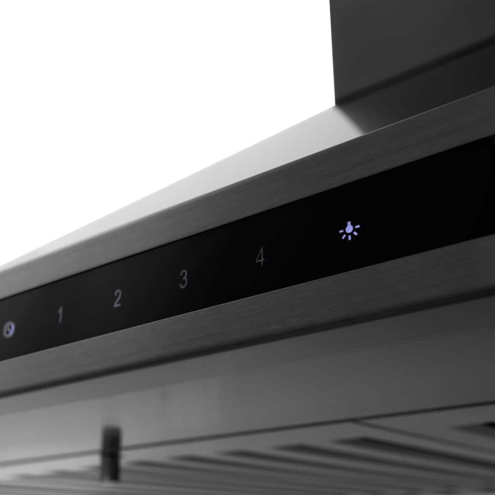 42-Inch Black Stainless Steel Convertible Wall Mounted Range Hood
