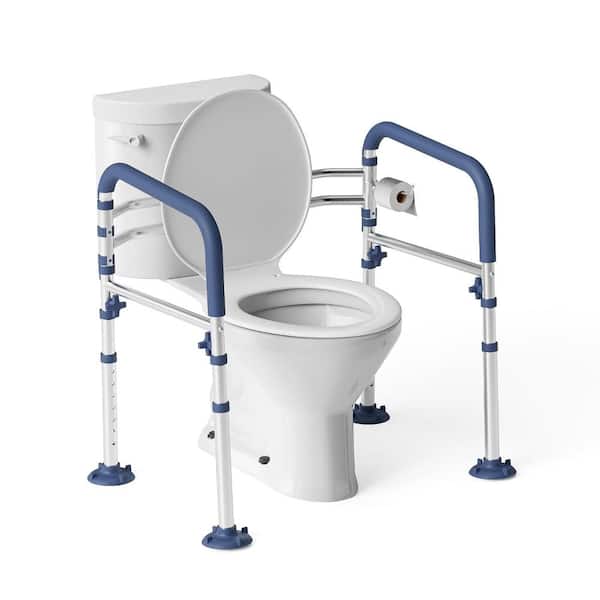 Foldable Aluminum Toilet Safety Rails Adjustable Height Width Senior Pregnant Disability Bath Frame