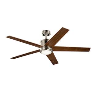 Brahm 56 in. Integrated LED Indoor Brushed Stainless Steel Down rod Mount Ceiling Fan with Remote Control