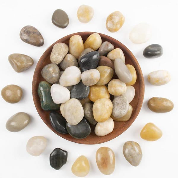 Justincity 12.05 in. x 8.5 in. x 2.64 in. Mixed Color River Rocks