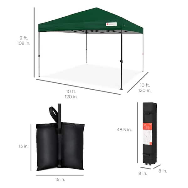 Best Choice Products 10 ft. x 10 ft. Forest Green Easy Setup Pop