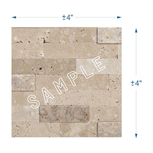 Cairo Beige 4 in. X 4 in. Stone Self-Adhesive Wall Mosaic Tile Sample (0,11 sq. ft. / Each)